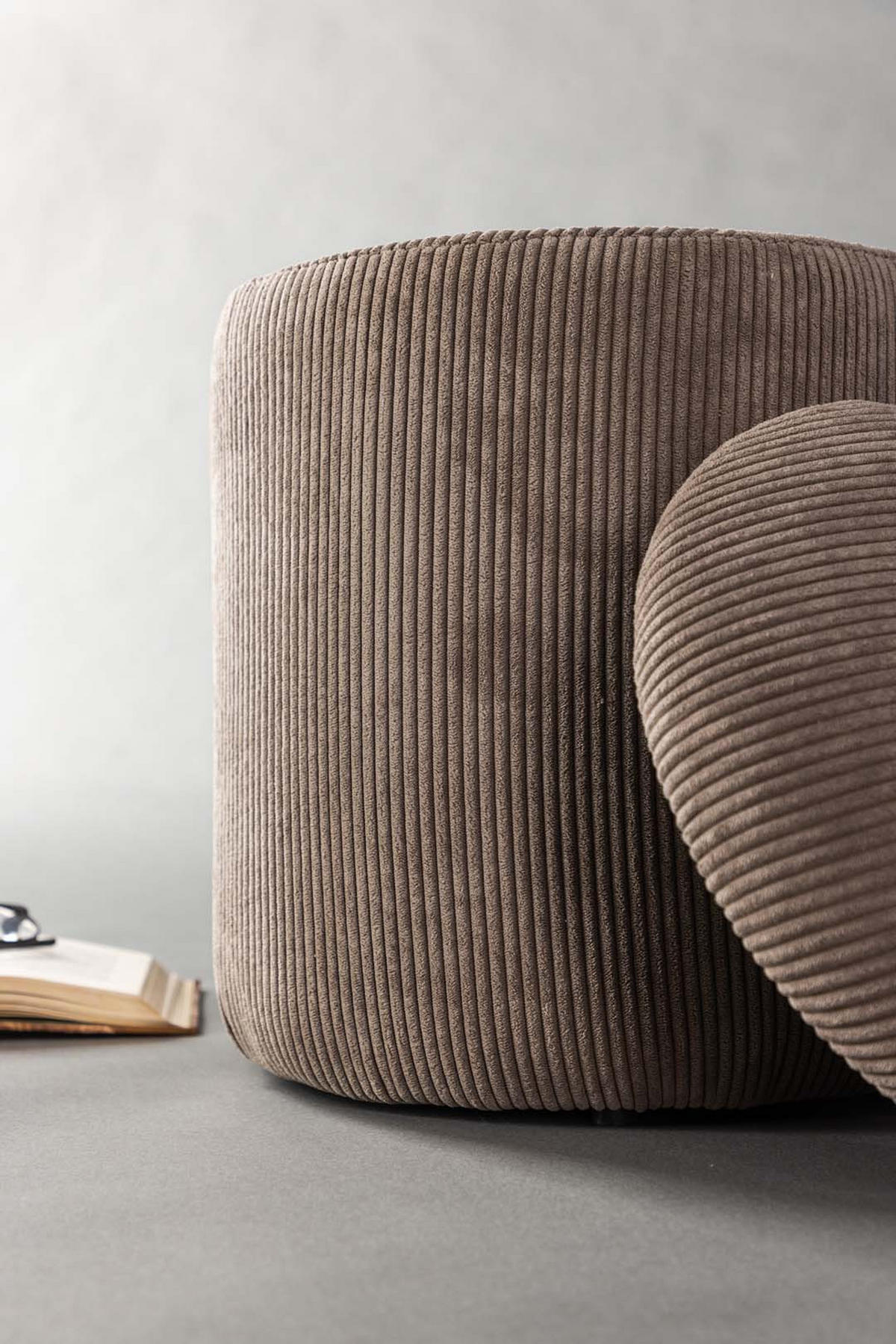PUFF Limpen 32 x 32 x 40 cm – brun - Brun, Textil (32/40/32cm) - ebuy24
