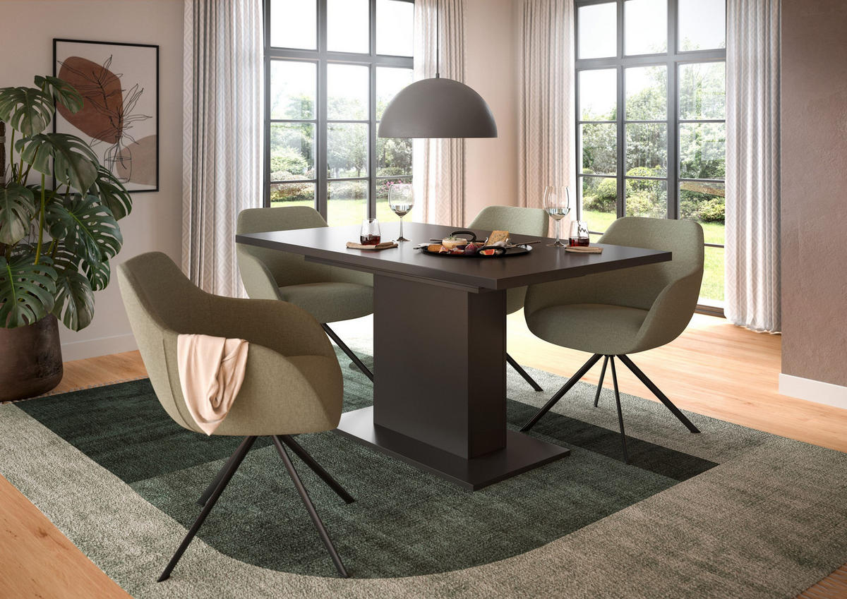 ESSTISCH MOTION (B/H/T: ca. 150/76/90 cm) in grau/grau - Grau, Holzwerkstoff (90/150/76cm)