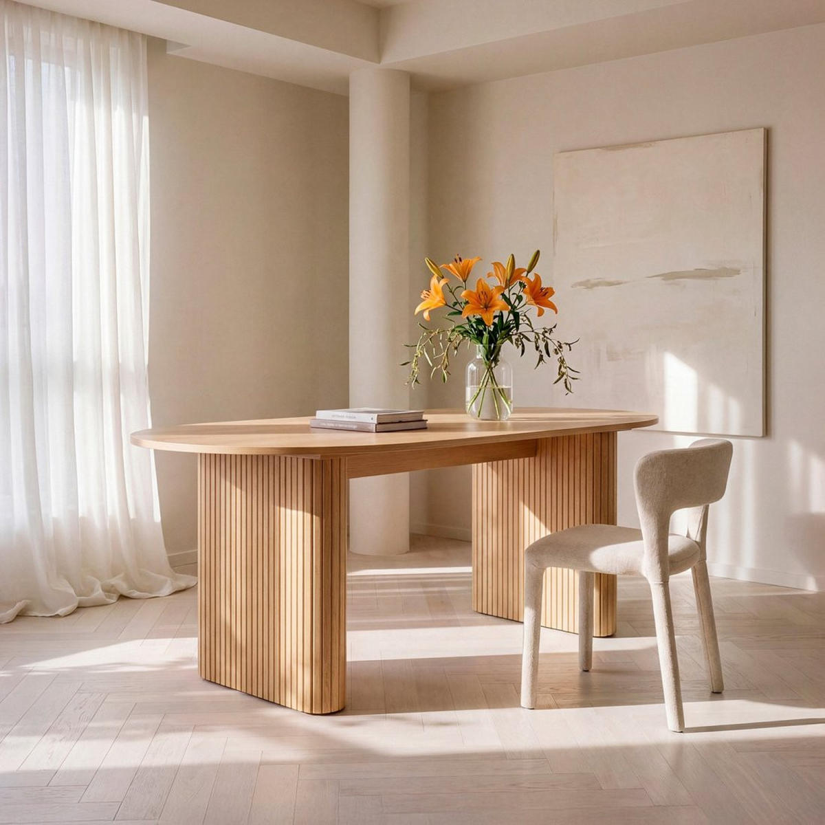 ESSTISCH Breda Natürlich 200 cm x 75 cm - Naturfarben, Holzwerkstoff (90/200/75cm) - Klast Home