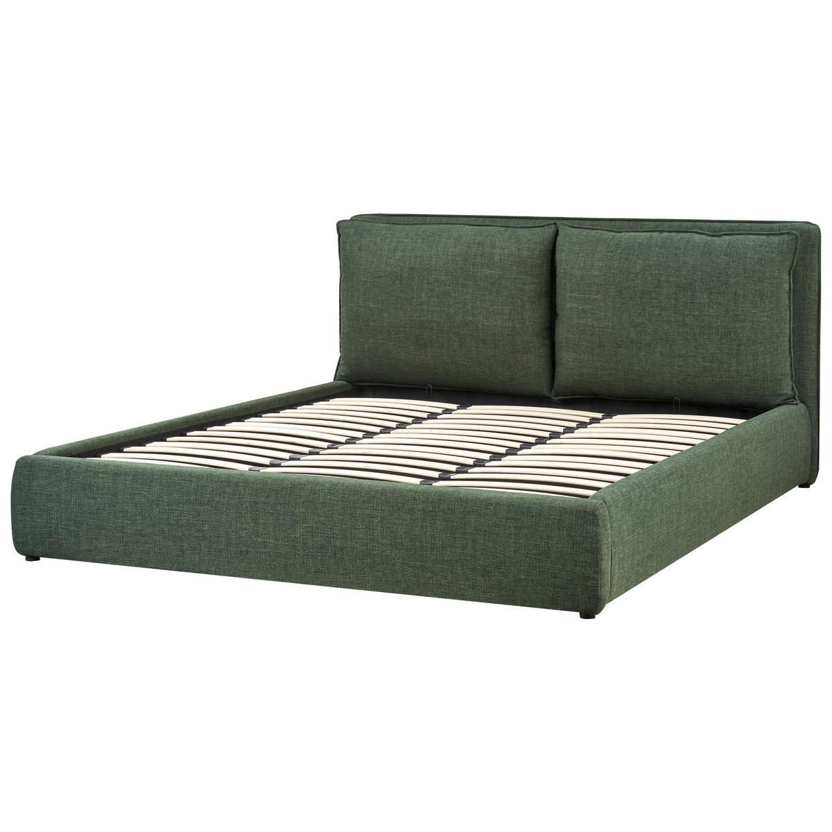 BETT mit Stauraum 180x200 cm Grün Bajonna - Grün, Textil (180/200cm) - Beliani