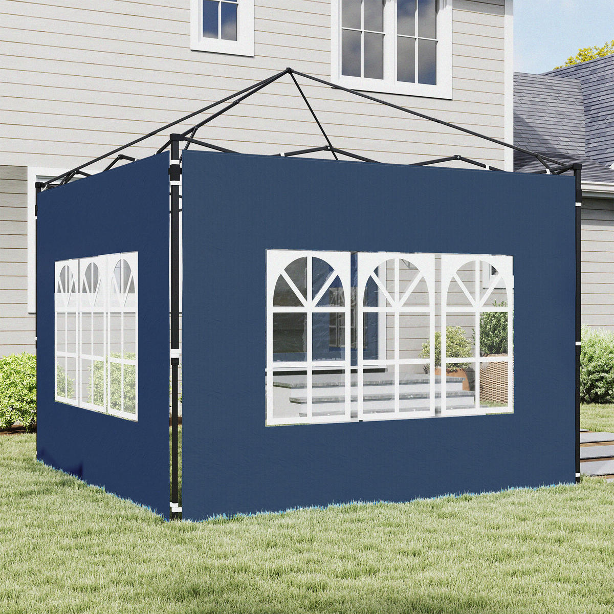 PAVILLON-SEITENTEILE aus PE Blau - Blau, Kunststoff (1/193/293cm) - Outsunny