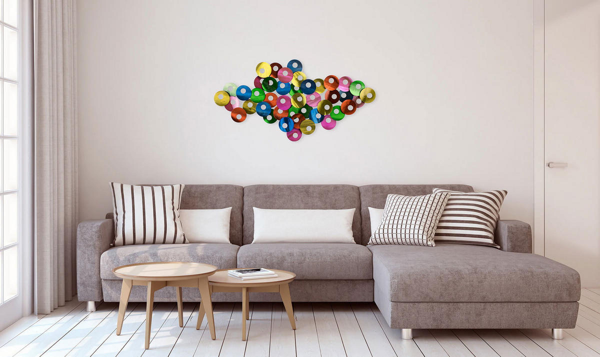 WANDDEKO Bunt 126/67 cm - Multicolor, Metall (2.58/67/7cm) - KUNSTLOFT