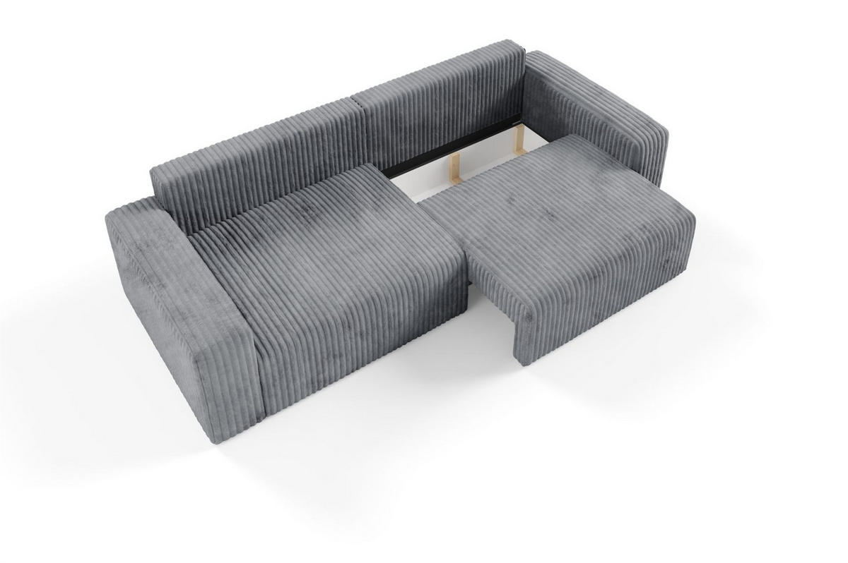 SCHLAFSOFA Natalia - Grau, Holzwerkstoff/Textil (252/85/105cm) - Fun Möbel