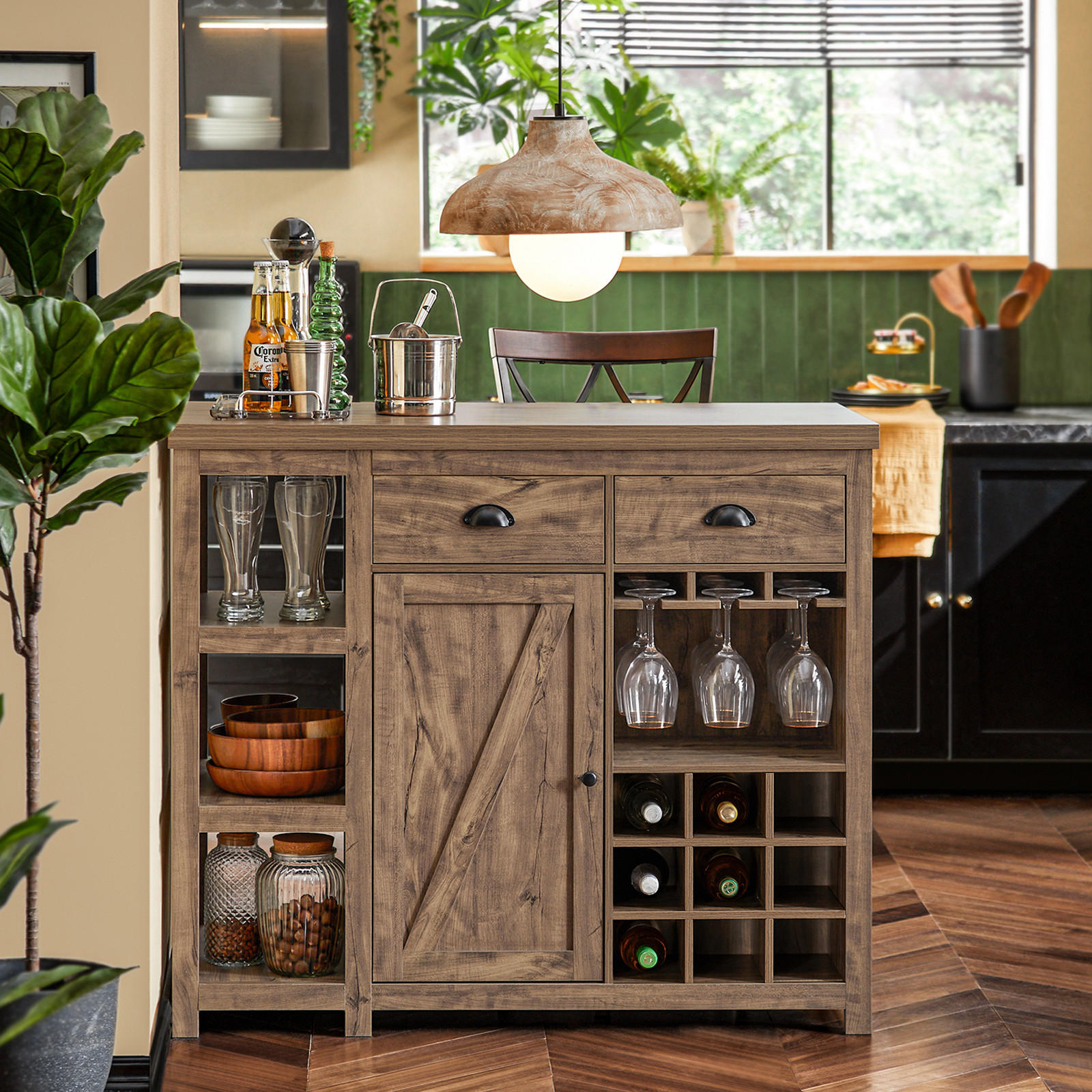 KÜCHENINSEL Vintage Braun - Braun, Holzwerkstoff (110/95/55cm) - SoBuy