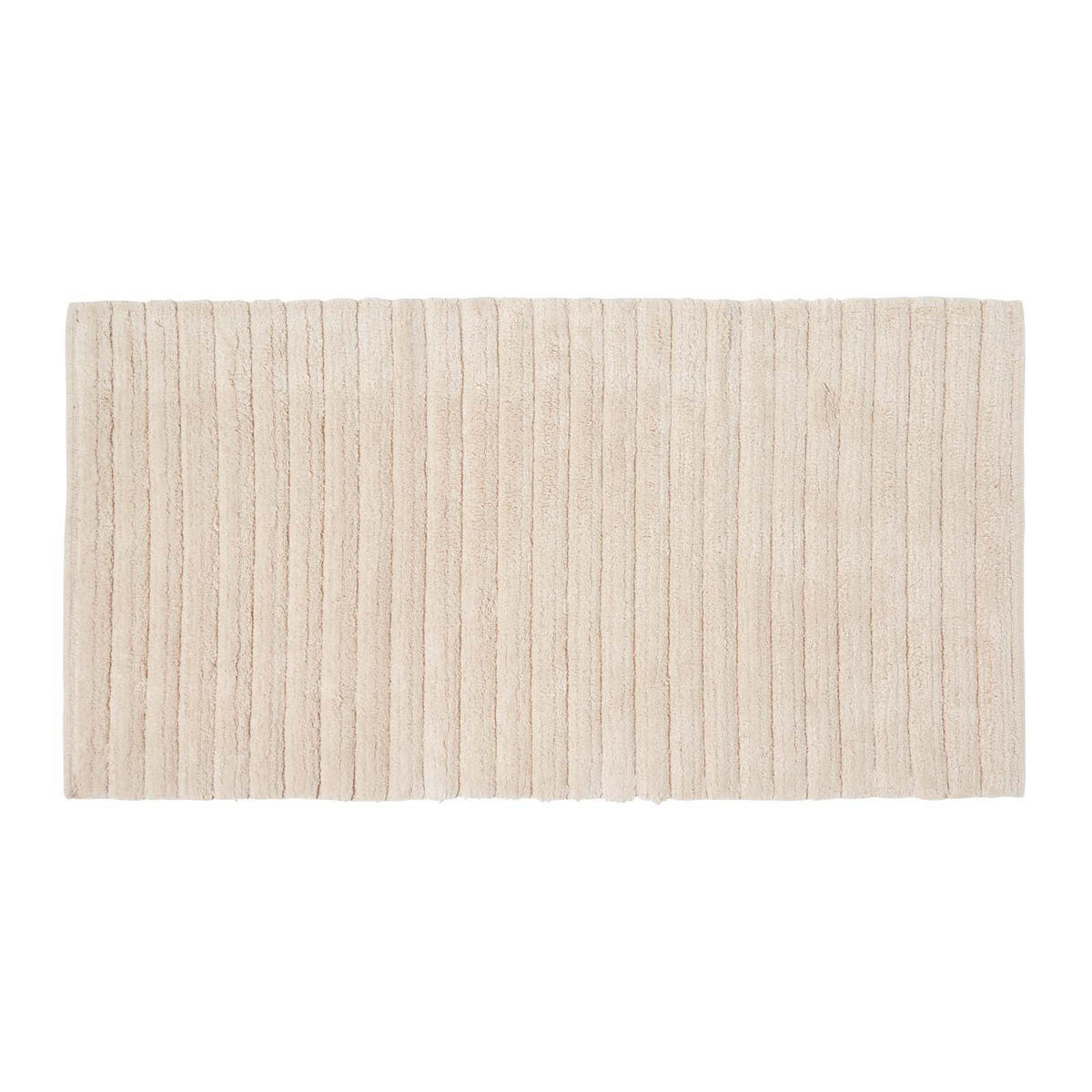 BADLÄUFER gerippt 50/100 cm, Baumwolle - Sandfarben, Textil (50/100cm) - Homescapes