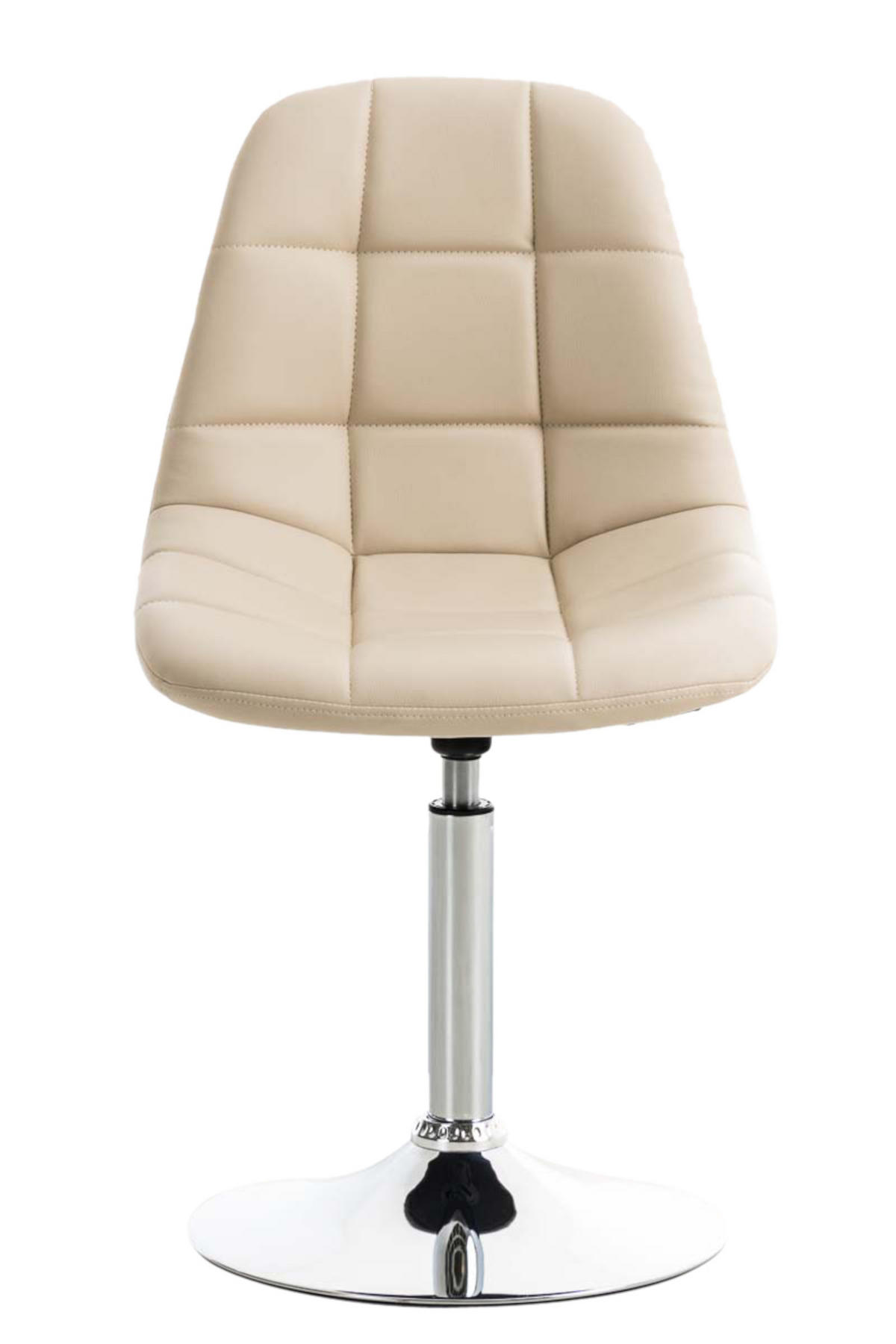 STUHL 2er Set Lederlook creme - Chromfarben/Creme, Textil/Metall (48/84/52cm) - CLP