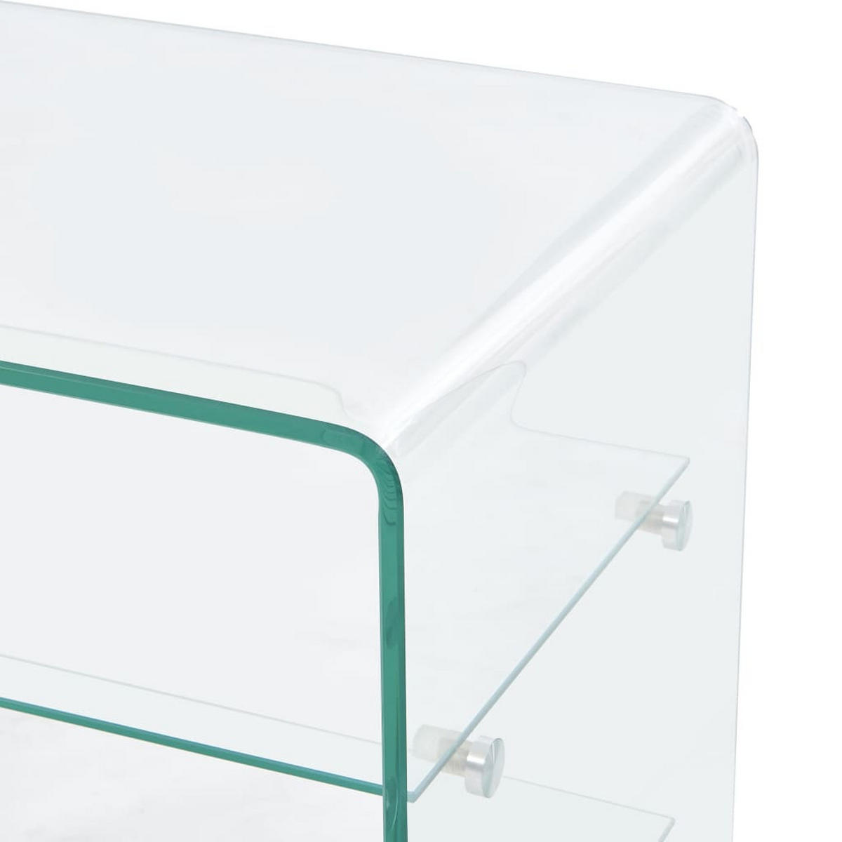 COUCHTISCH 50/40/56 cm aus Hartglas Transparent mit 2 Ablageflächen - Transparent, Glas (40/50/56cm) - vidaXL