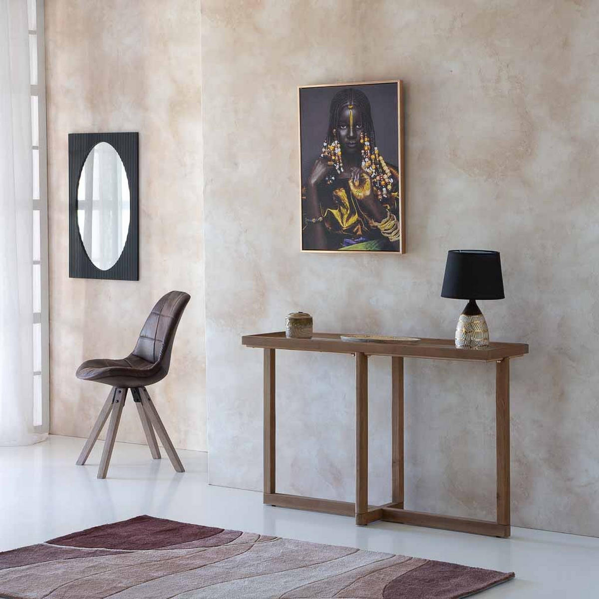 KONSOLENTISCH aus Holz und Glas, 120x33x75cm - Braun, Holz (33/120/75cm) - Wanderlust