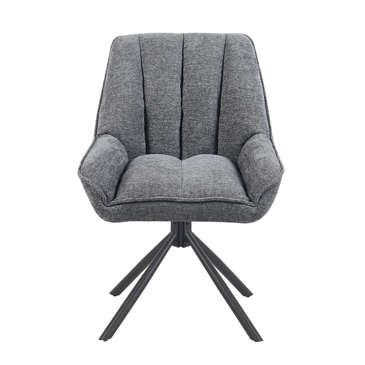 DREHSTUHL Mika-Mira 2er-Set - Schwarz/Grau, Textil/Metall (60/88/68cm) - DUBI Möbel