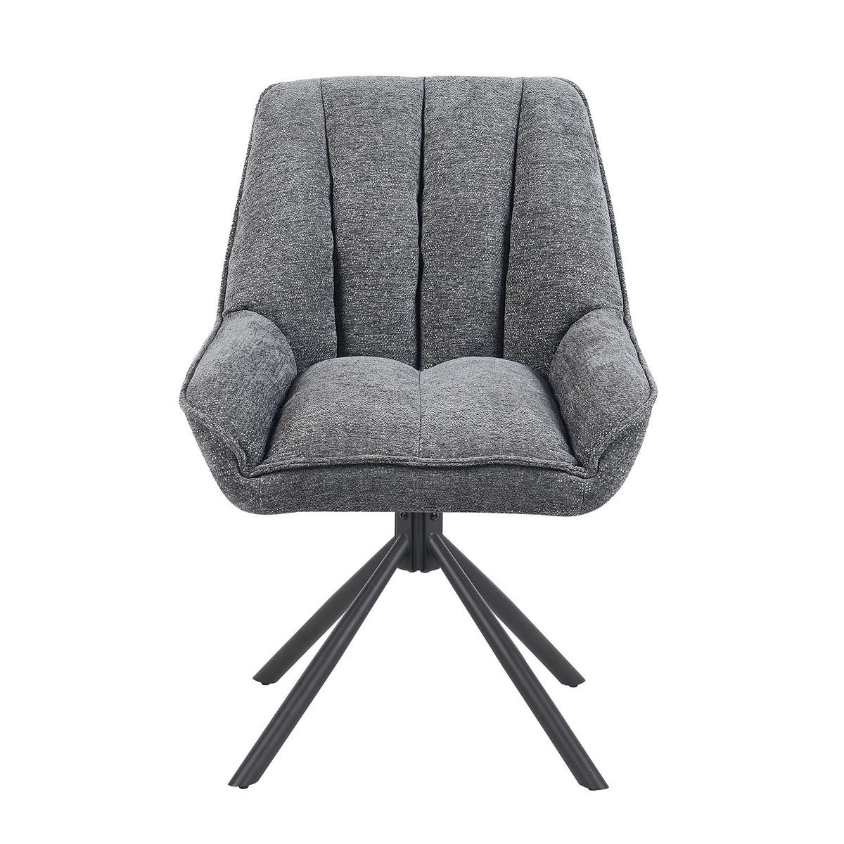 DREHSTUHL Mika-Mira 2er-Set - Schwarz/Grau, Textil/Metall (60/88/68cm) - DUBI Möbel