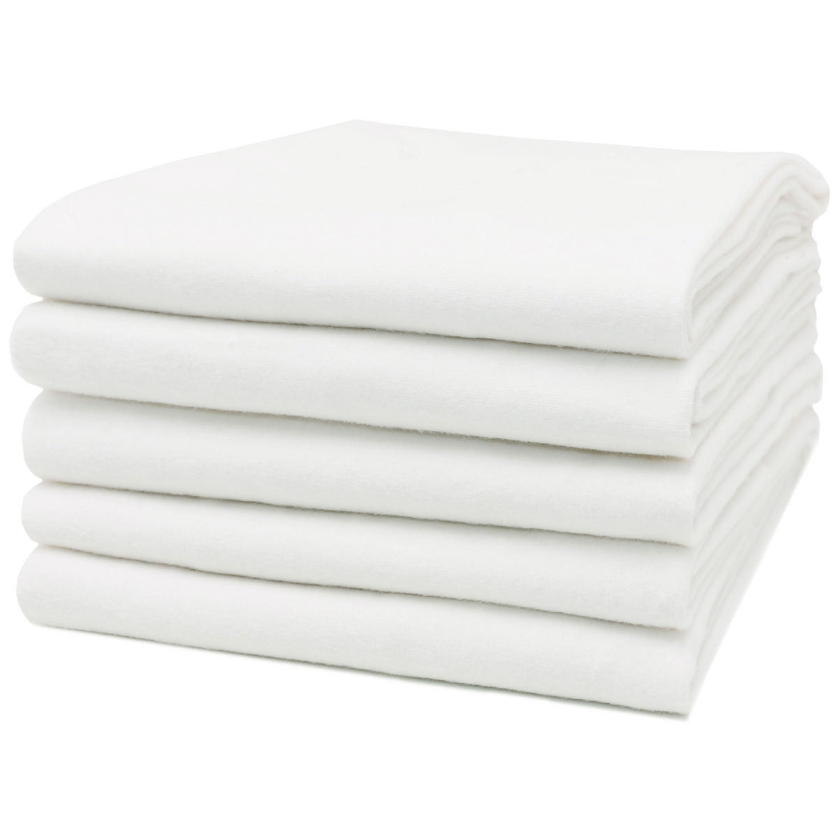 SPUCKTÜCHER, 5er-Set, 80x80 cm, 100% Baumwolle, Weiß - Weiß, Textil (80/80cm) - Zollner