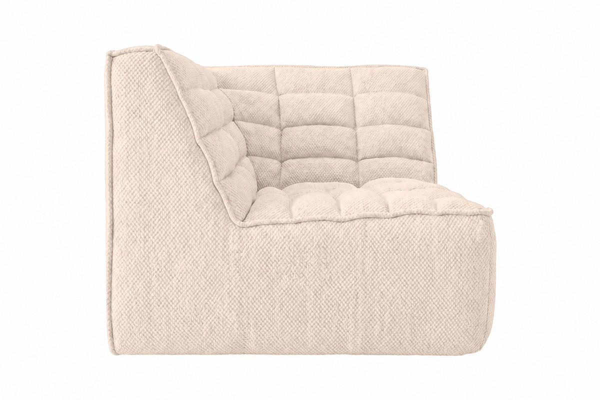ROHOVÝ MODUL, plyšová tkanina Pop, Krémová, LAZY - krémová, dřevo (93/76/93cm) - Kaiser Möbel