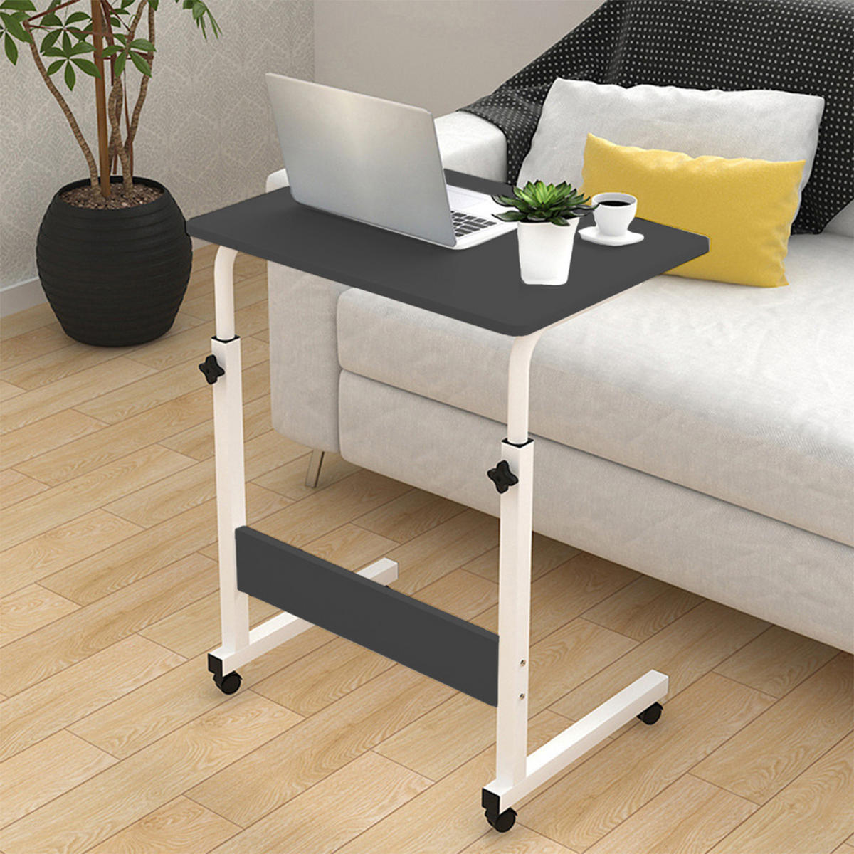 SCHREIBTISCH höhenverstellbar mit Rollen 60x40 cm Büro - Weiß, Kunststoff (40/60/70cm) - Livingandhome
