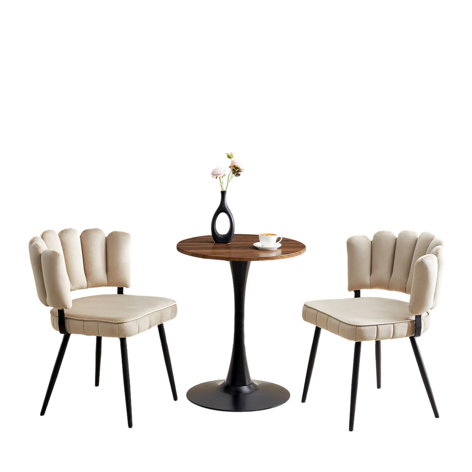 ESSGRUPPE DE-39410 3-teilig, mit 2 Stühlen Hellbraun - Hellbraun, Holzwerkstoff (60/72/60cm) - ComfortXL