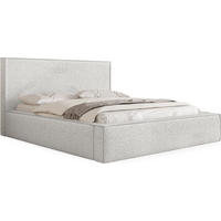 POLSTERBETT Terra mit Bettkasten, Creme Boucle 120x200 cm - Birkefarben/Schwarz, Holzwerkstoff/Kunststoff (120/200cm) - WFL GROUP