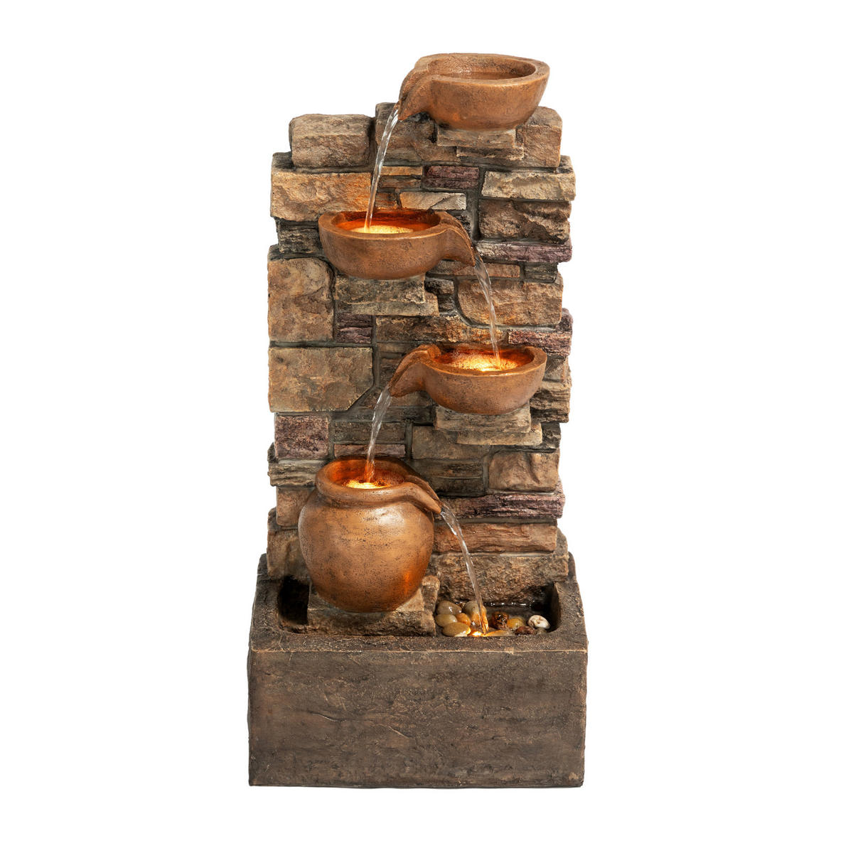 GARTENBRUNNEN 72 cm - Braun, Kunststoff (25.73/34.75/72.39cm) - Teamson Home