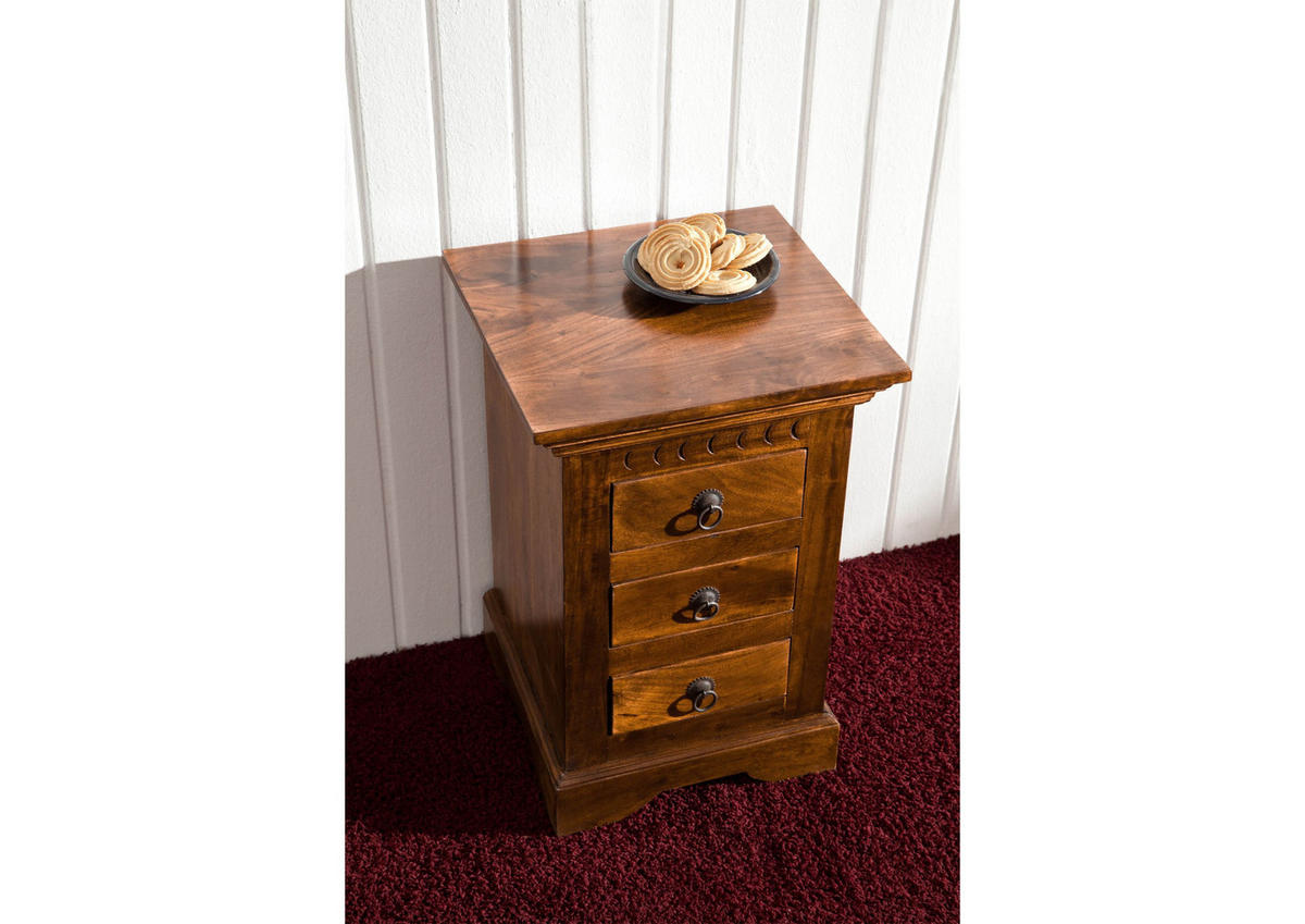NACHTTISCH Akazie 40x38x59 honig lackiert OXFORD #0502 - Braun, Holz (40/59/38cm) - Massivmoebel24