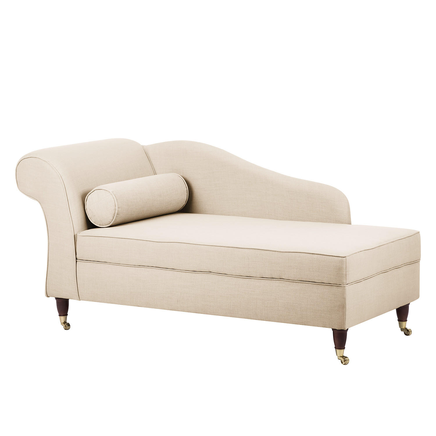 RECAMIERE - Webstoff - Beige, Textil (166/80/77cm) - home24