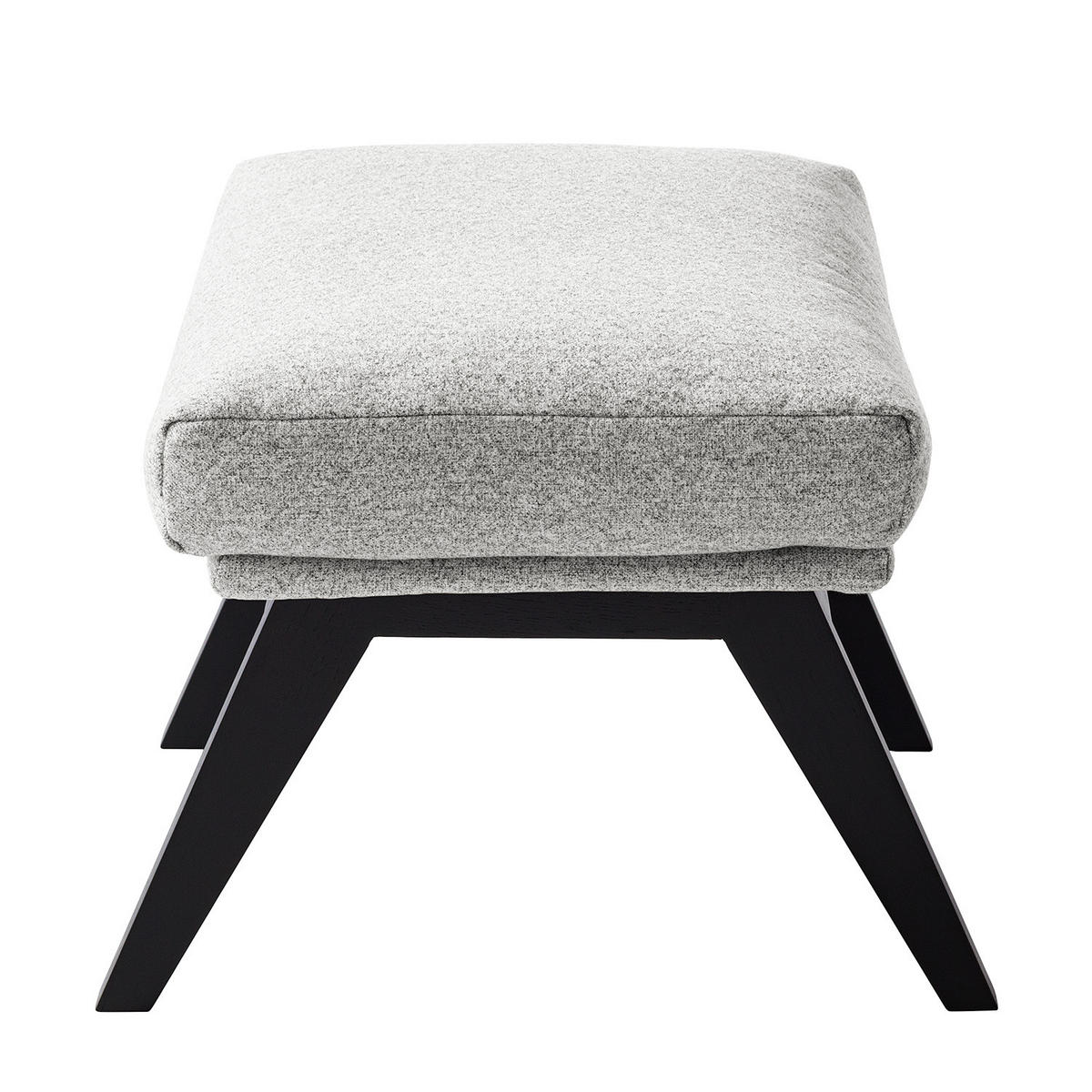 POLSTERHOCKER - Hellgrau/Schwarz, Eichenholz/Textil (54/41/41cm) - home24