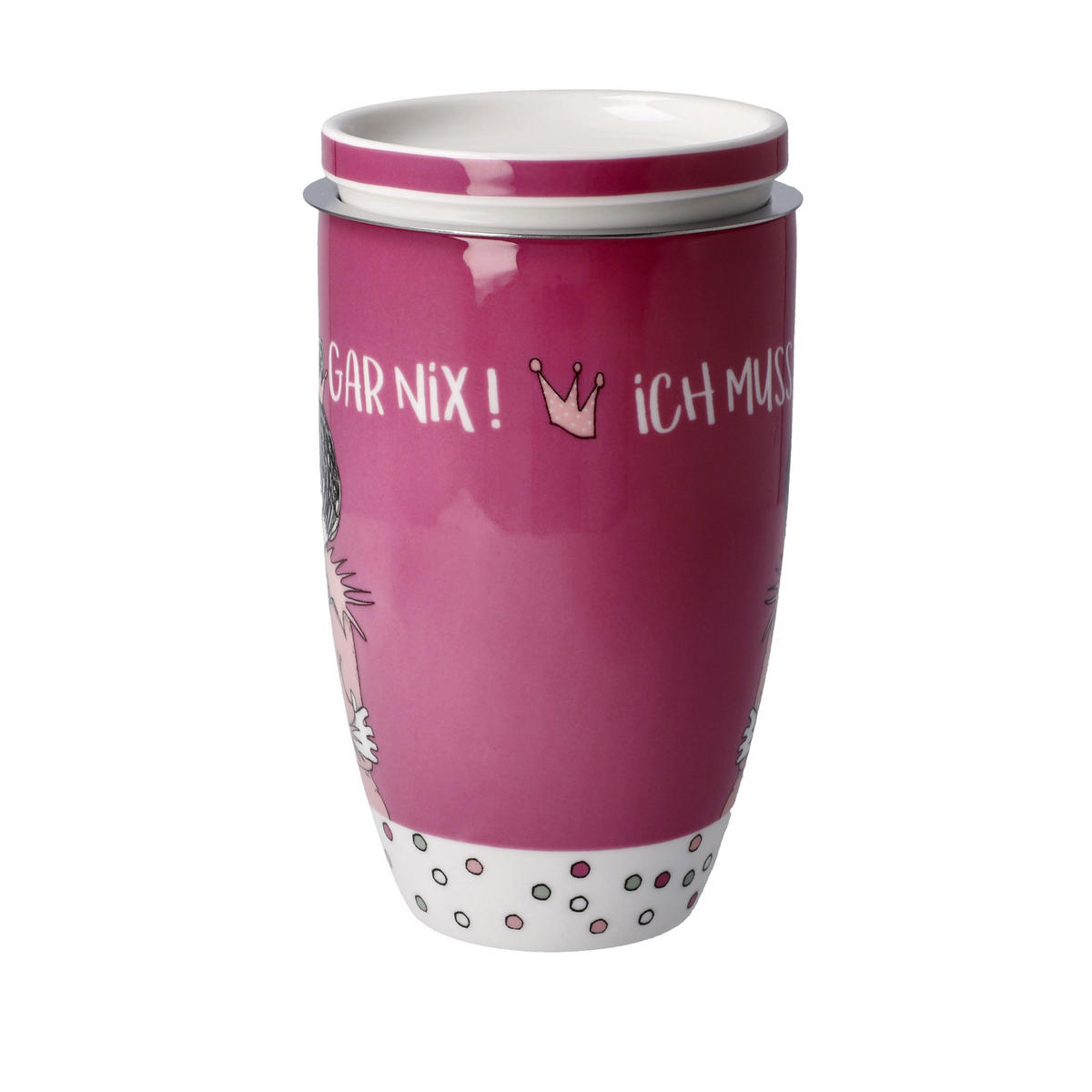 TEETASSE Barbara Freundlieb - Ich muss gar nix, Fine Bone China, Bunt, 450 ml - Multicolor, Keramik (0.45L) - Goebel