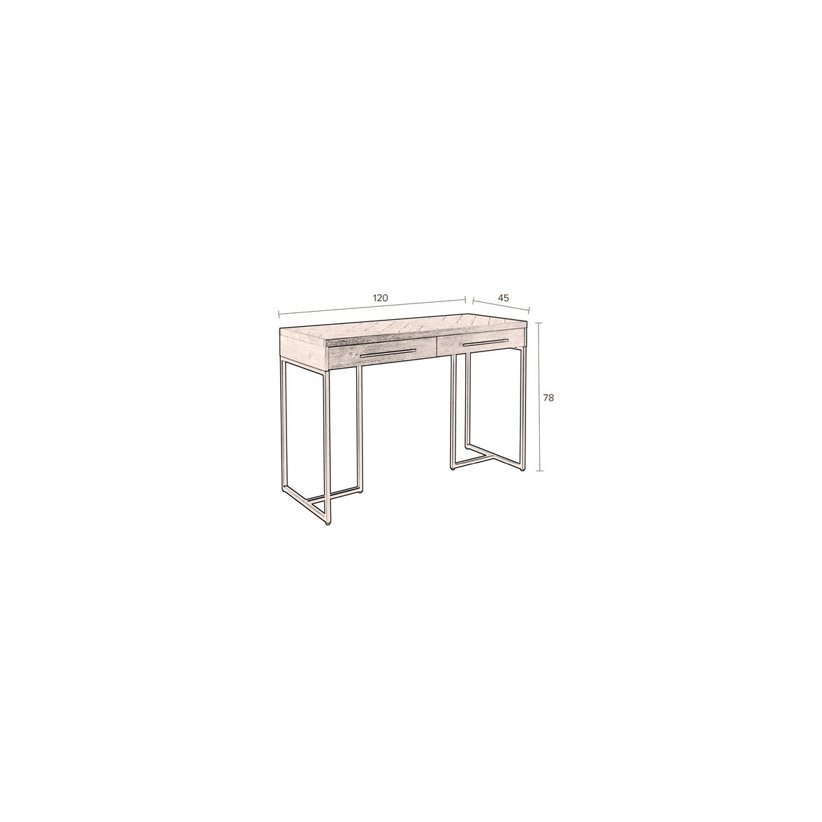 KONSOLENTISCH Class Akazienholz - Braun, Holz (45/120/78cm) - Dutchbone