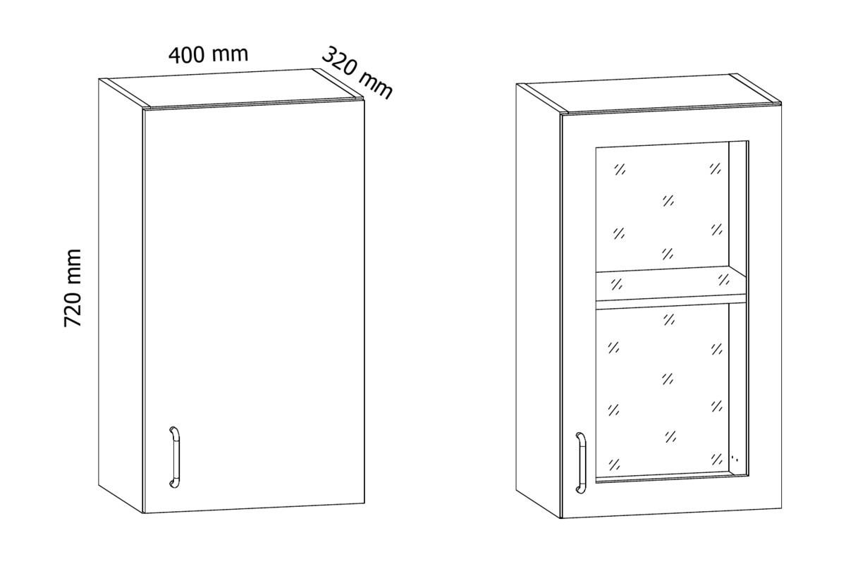 GLASHÄNGESCHRANK G40S – Provence – Andersen Pinie / Rechts - Pinienfarben, Glas/Holzwerkstoff (40/72/32cm) - ROYAL24_MARKT
