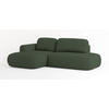 ECKSOFA NUVIRA L-S Grün Geflochtener Stoff mit Schlaffunktion - Grün, Holz (274/165cm) - MASSENO