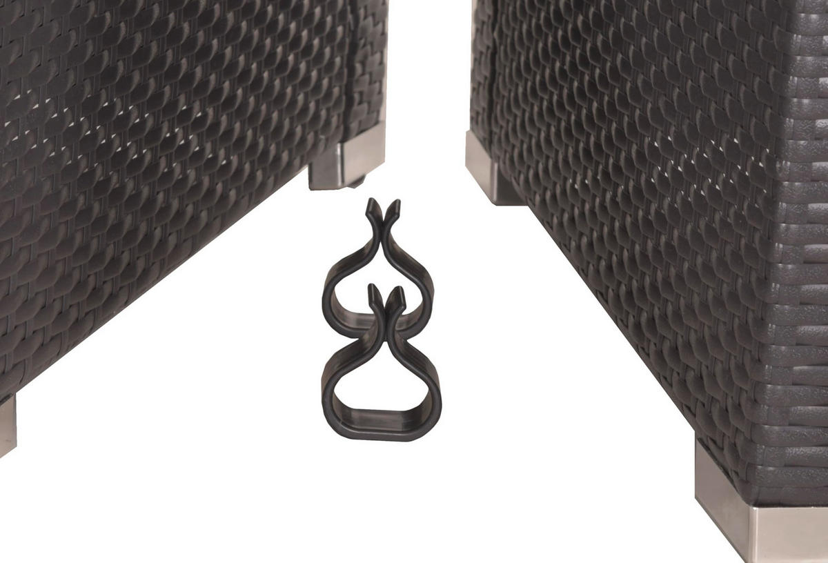 GARTEN-SITZGRUPPE Tilda 7-teilig Gartenmöbel-Set - Schwarz, Kunststoff - DELUKE