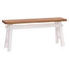 SITZBANK East 118 Mahagoni Recyclingholz massiv 06 weiß-landhaus - Weiß, Holz (118/53/28cm) - DESIGN DELIGHTS