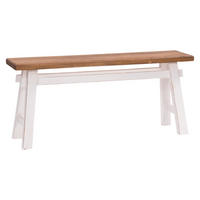 SITZBANK East 118 Mahagoni Recyclingholz massiv 06 weiß-landhaus - Weiß, Holz (118/53/28cm) - DESIGN DELIGHTS