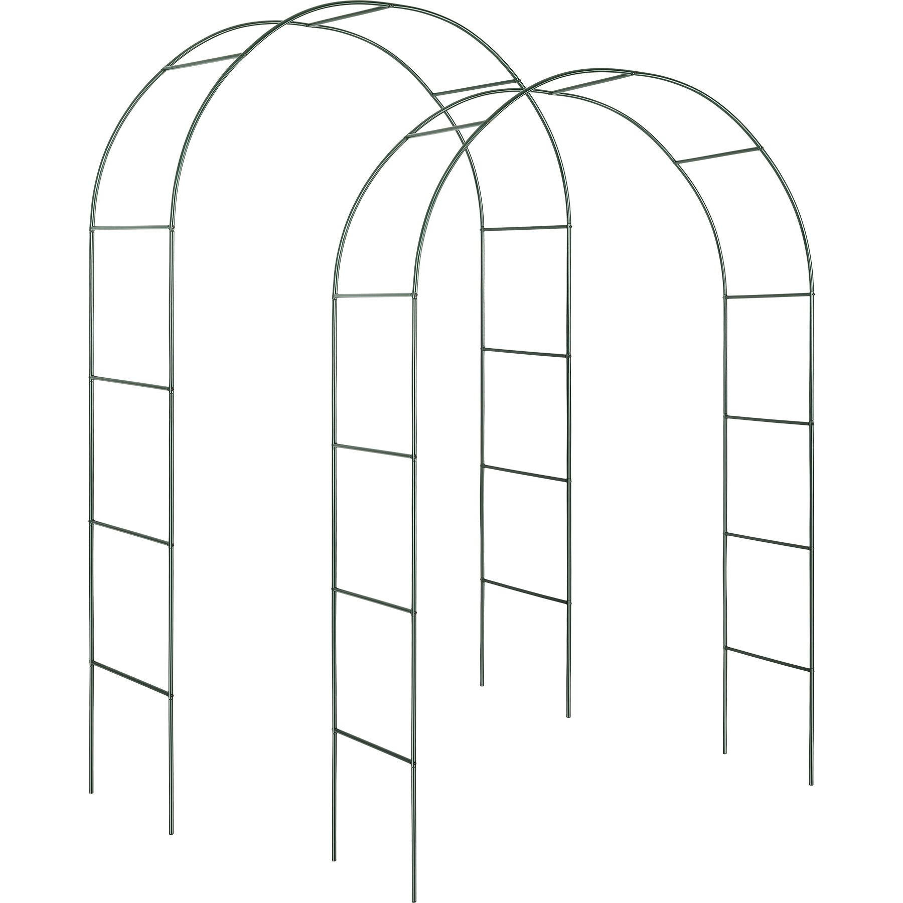 ROSENBOGEN 2er Set, 140 x 40 x 240 cm, grün - Grün, Metall (40/240/140cm) - tectake