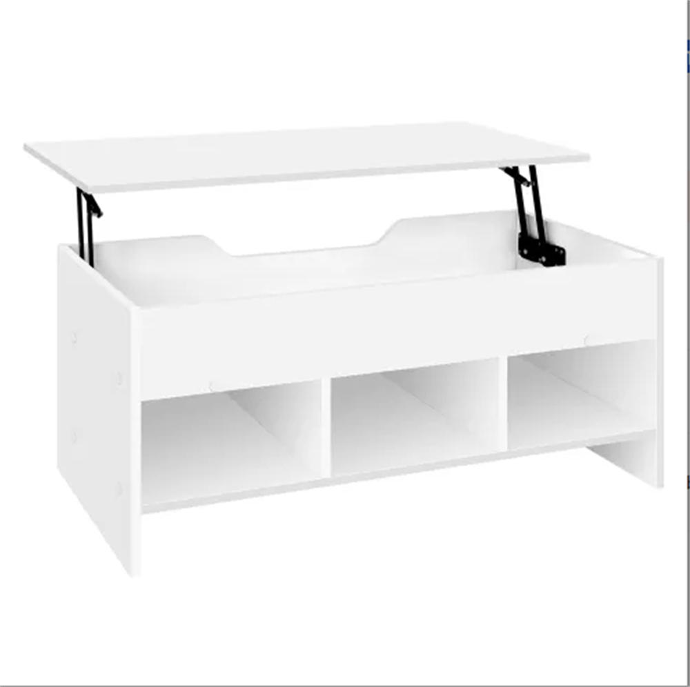 COUCHTISCH höhenverstellbar Weiß mit Stauraum 96/51/45 cm - Weiß, Holz/Metall (96/51/45cm)