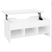 COUCHTISCH höhenverstellbar Weiß mit Stauraum 96/51/45 cm - Weiß, Holz/Metall (96/51/45cm)