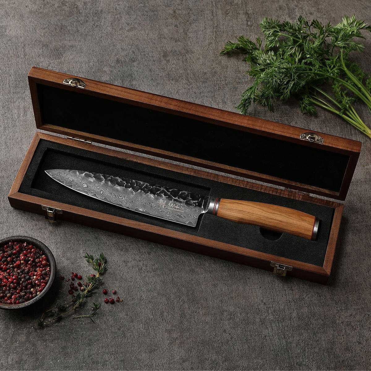 CHEFMESSER 20 cm - Braun, Holz/Metall (33cm) - Wakoli