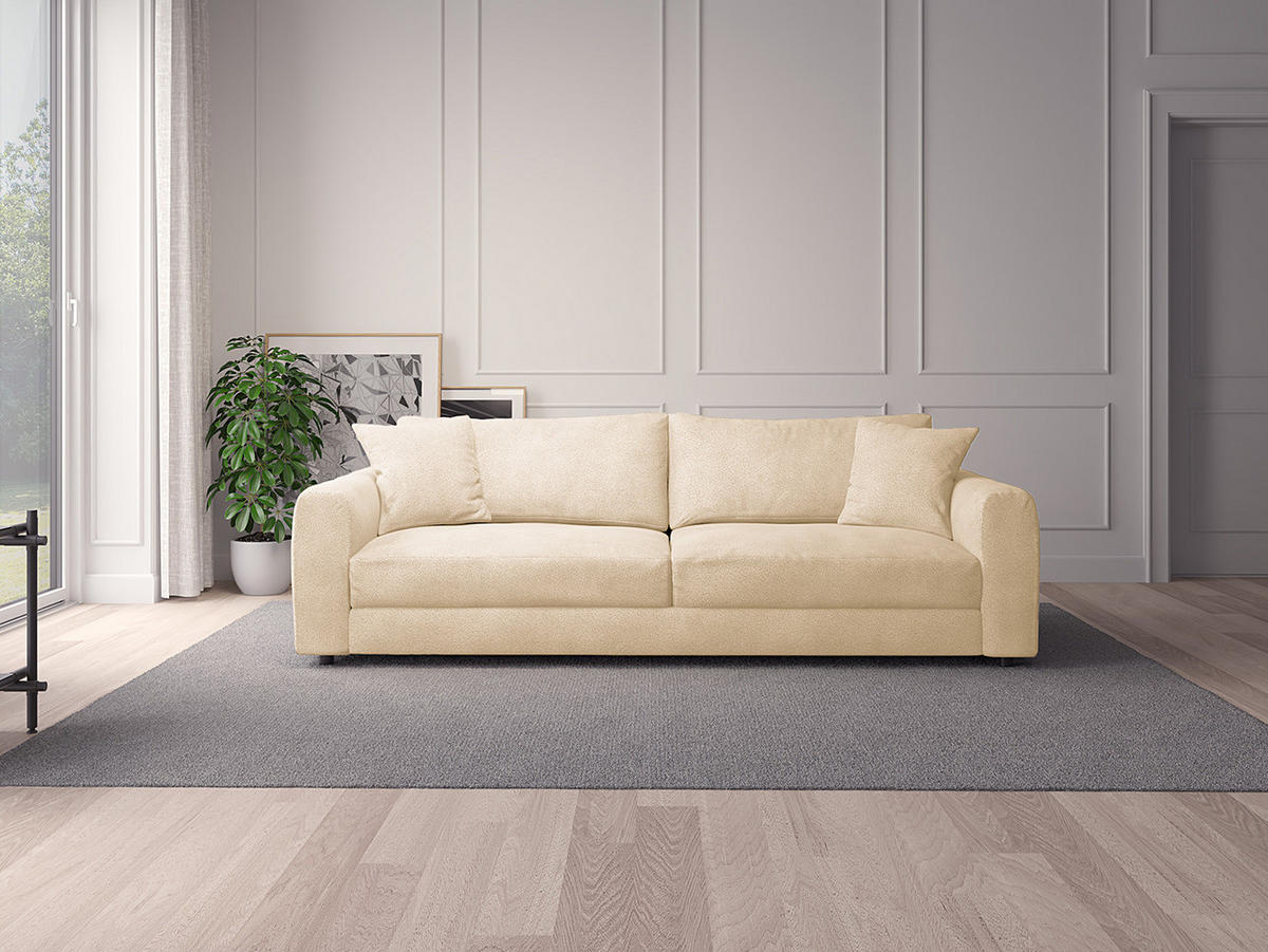 3-SITZER SOFA - Beige/Schwarz, Textil (238/79/106cm) - home24