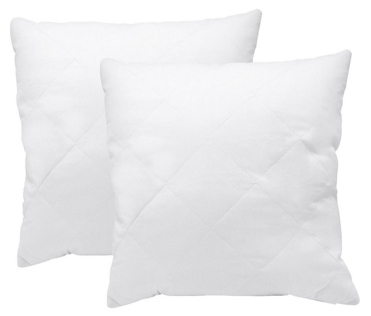 KISSEN, 2er-Set, 50x50 cm, 50% Polyester, 50% Baumwolle, Weiß - Weiß, Textil (50/50cm) - Zollner
