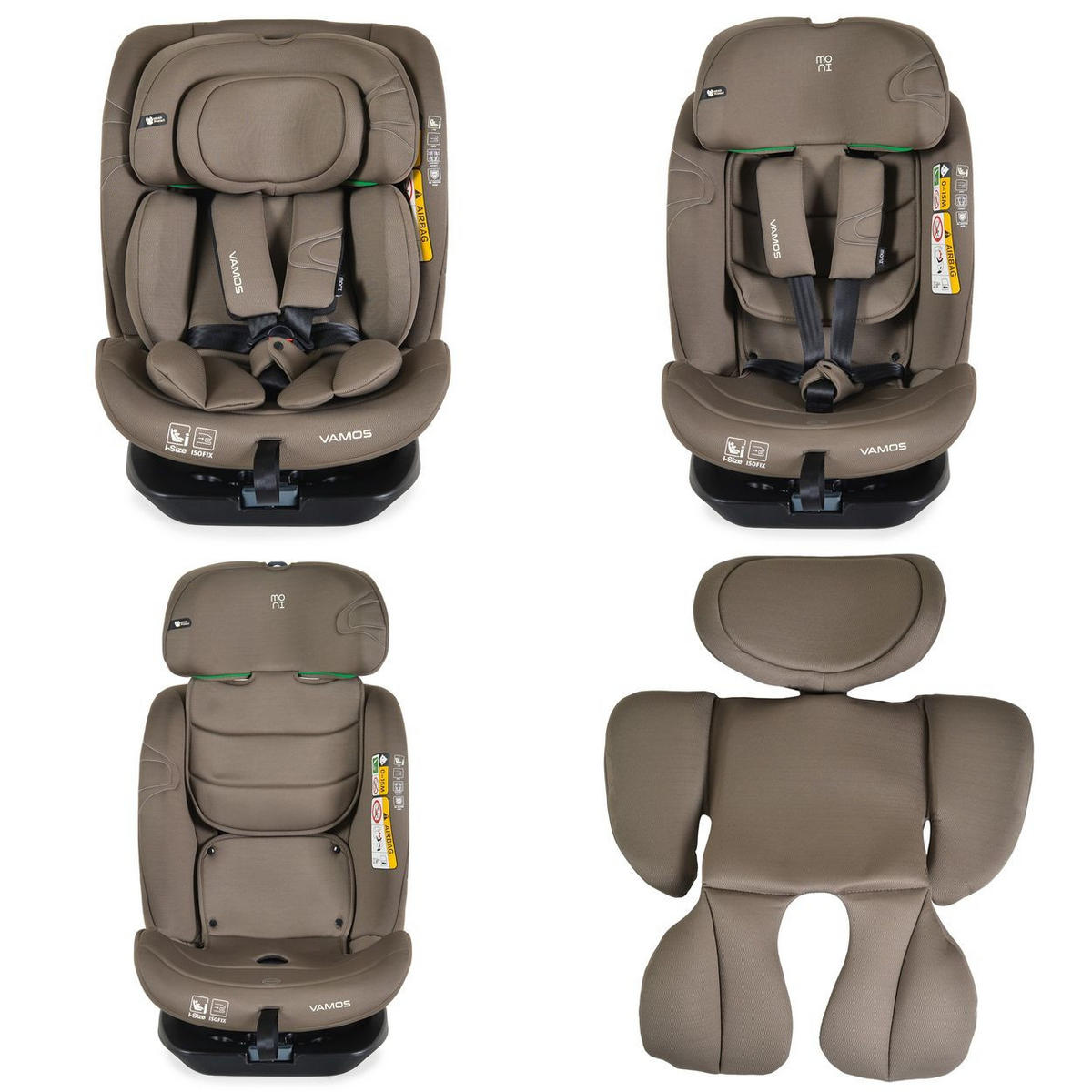 KINDERSITZ Vamos i-Size (40-150 cm) beige Gruppe, 0/1/2/3, Top Tether, Gurt, i-Size, Polyester, Sicherheitsgurt - Beige, Kunststoff (45/69/56cm) - Moni
