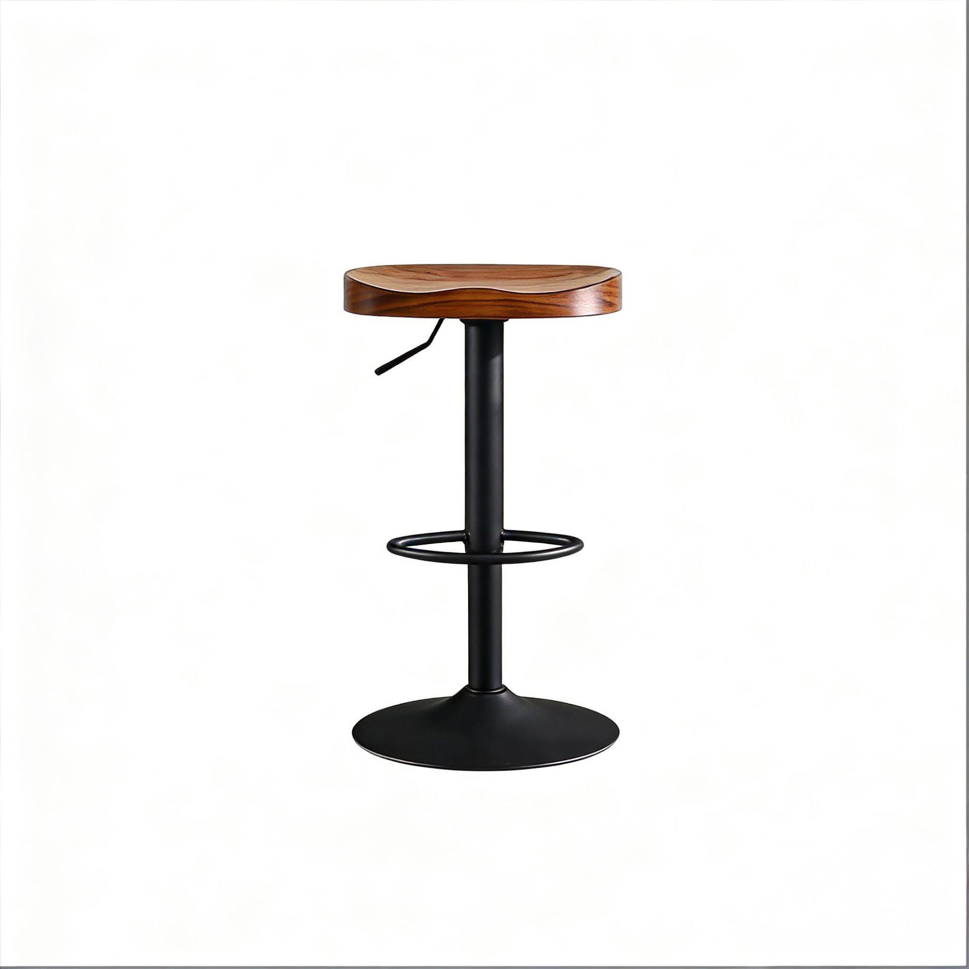 BARHOCKER höhenverstellbar und drehbar aus Kiefernholz in Braun - Braun, Metall (31.5/81/41.5cm) - MIVRAY