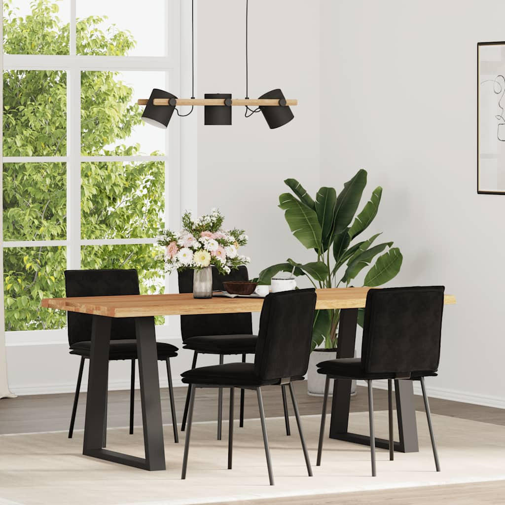 ESSZIMMERSTÜHLE 4 Stk. Schwarz Samt 45*54*83cm - Schwarz, Metall (45/83/54cm) - ZMH