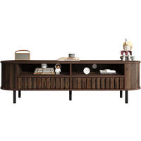 LOWBOARD in 160 x 40 x 48 cm mit 2 Schubladen, Dunkel nussbaum - Walnussfarben, Holzwerkstoff (160/48/40cm) - KOMHTOM