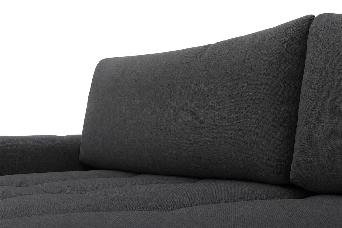 ECKSOFA L-Form Mit Schlaffunktion, Veloursstoff Bluvel, Schwarz, Links, BELVEDER L - Schwarz, Holz (250/168cm) - Kaiser Möbel