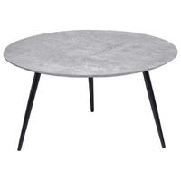 COUCHTISCH Betoneffekt/schwarz 79 cm Effie - Grau, Holzwerkstoff (79/61/40cm) - Beliani