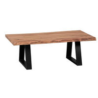 COUCHTISCH Akazie Massivholz Rechteckig Modern Handgefertigt Einzigartige Maserung - Beige/Schwarz, Holz/Metall (60/115/40cm) - KADIMA DESIGN