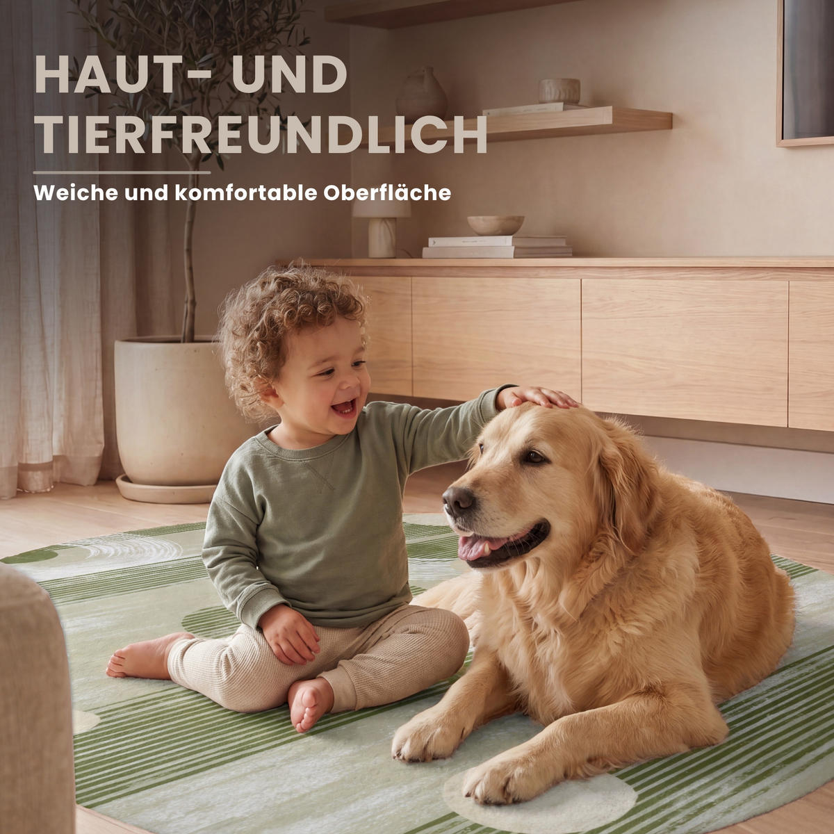 KOBERCE - Umelecké - Moderné - Zelené - 120x120 cm - olivovozelená, textil/plast (120/0.4cm) - OnlyWow