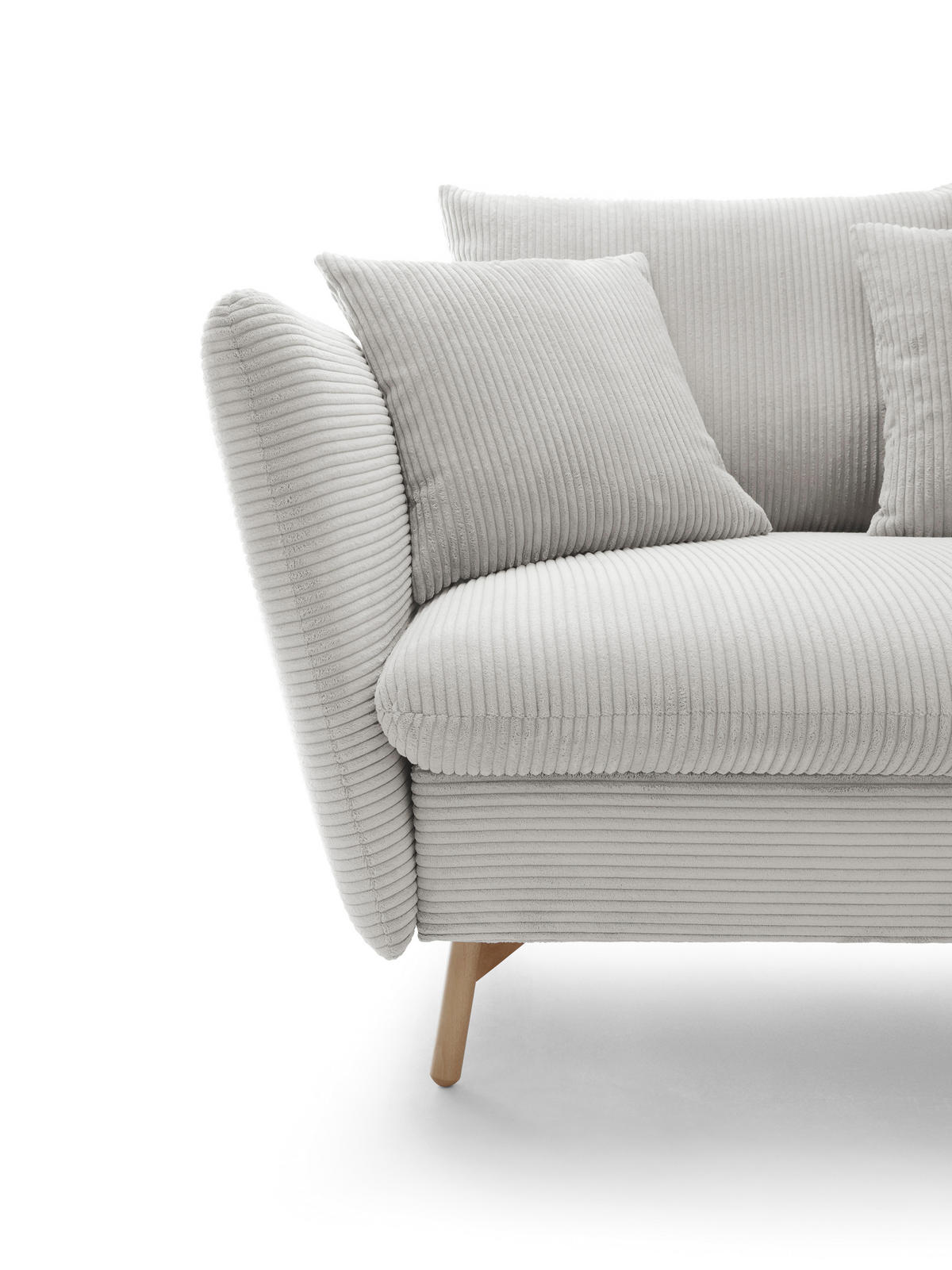 ECKSOFA Savona L-Form 260 cm, Cordstoff, Rechts, Vanille - Ecru, Holz (167/258cm) - Emporius