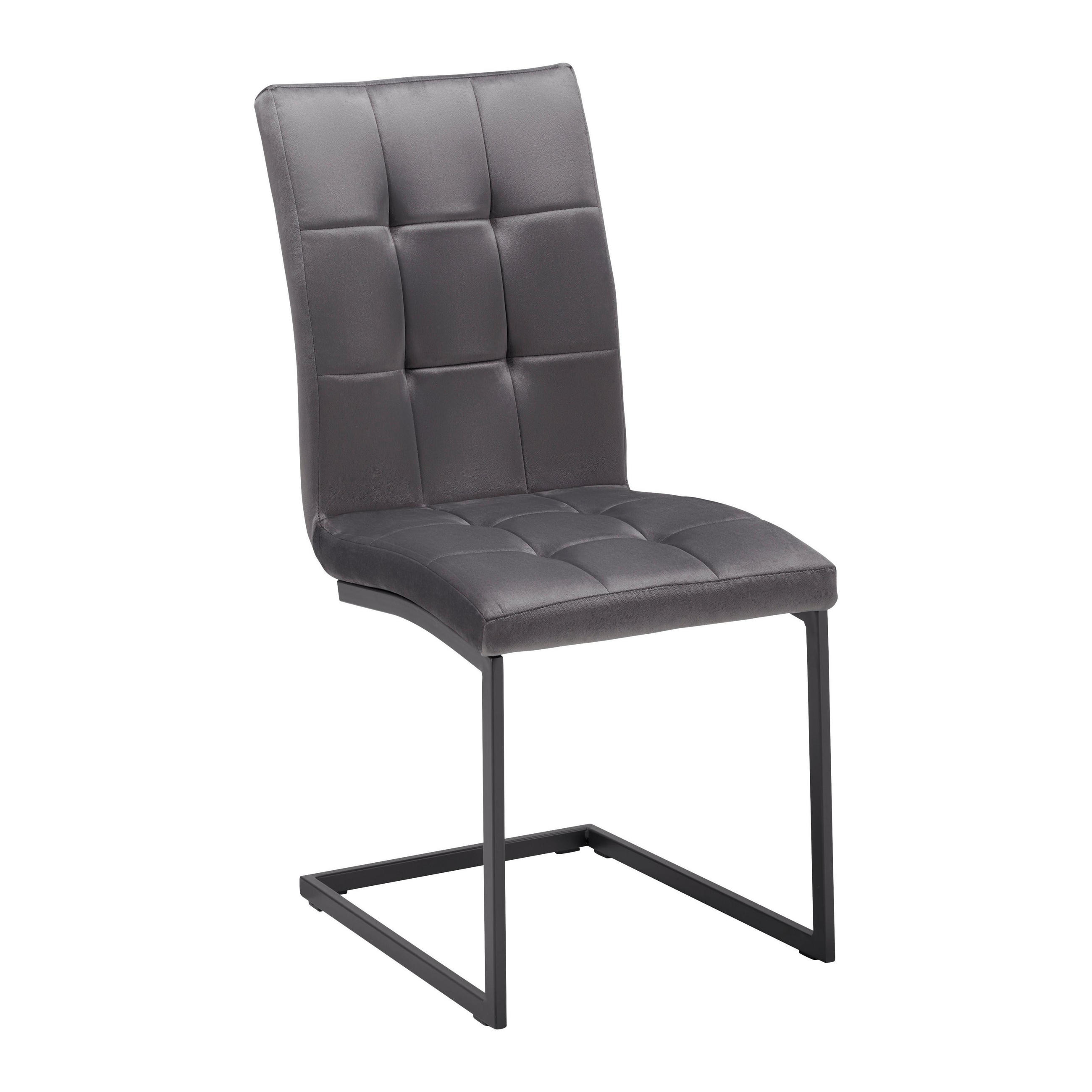 SCHWINGSTUHL-SET Mela Dunkelgrau Samt - Dunkelgrau, Metall (44/95/60cm) - Bessagi Home