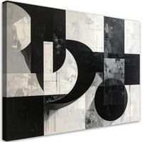 LEINWANDBILD 3D und geometrisch 90x60cm - Schwarz, Textil (90/60cm) - Feeby