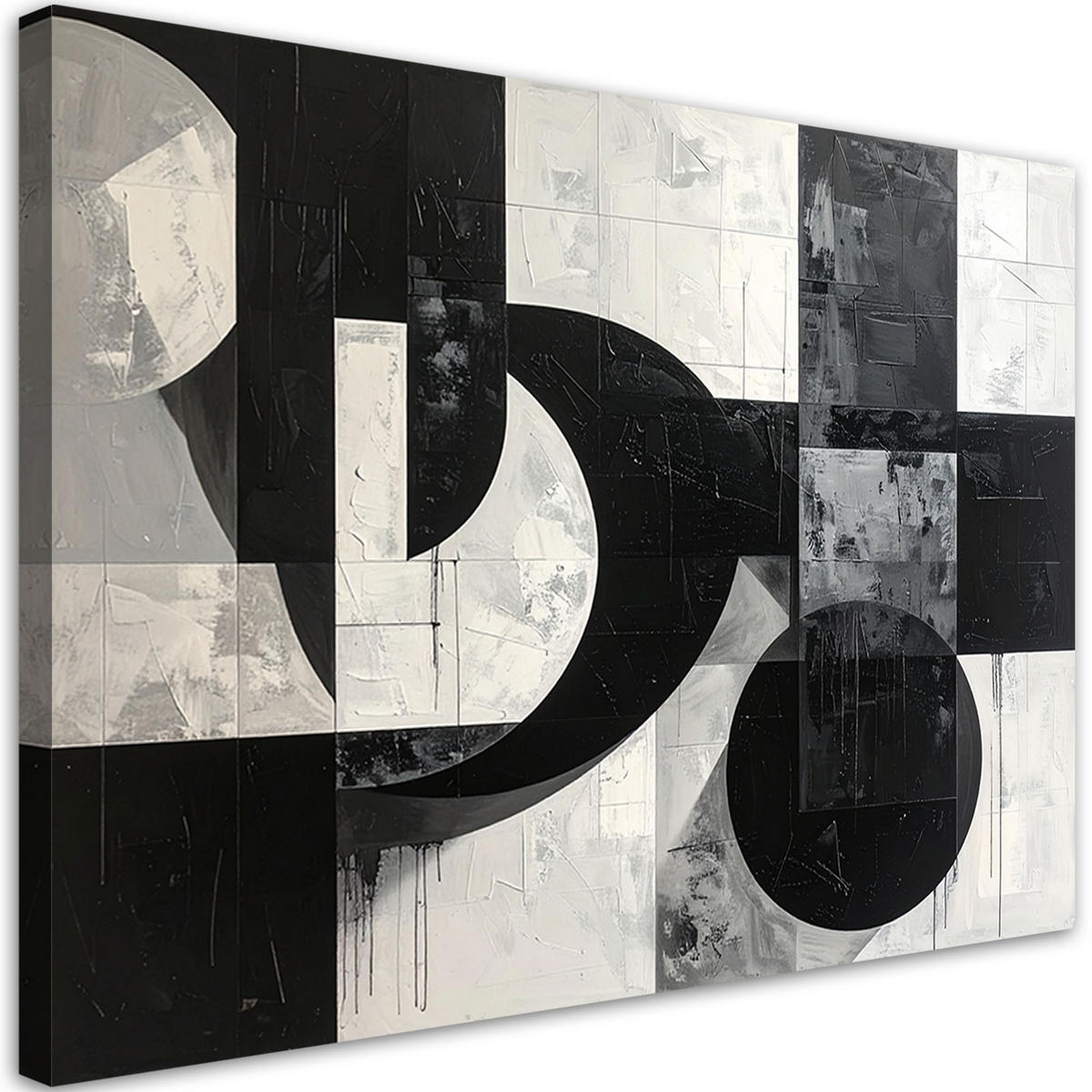 LEINWANDBILD 3D und geometrisch 90x60cm - Schwarz, Textil (90/60cm) - Feeby