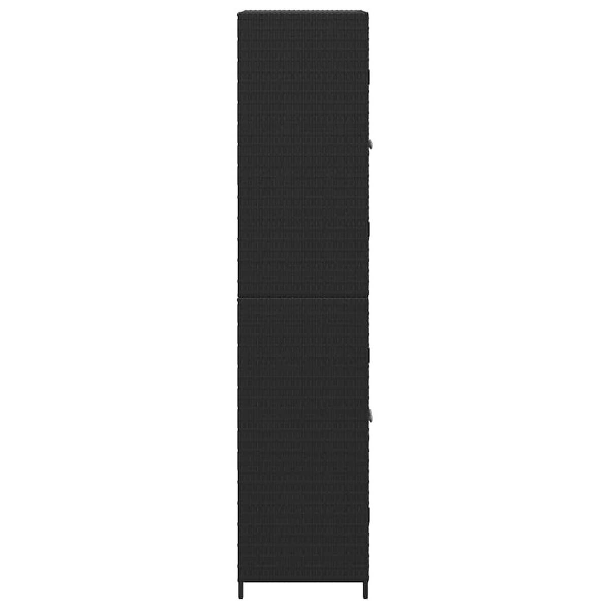 GARTENSCHRANK Schwarz 59/40/180 Cm Poly Rattan - Schwarz, Holzwerkstoff (40/180/59cm) - vidaXL