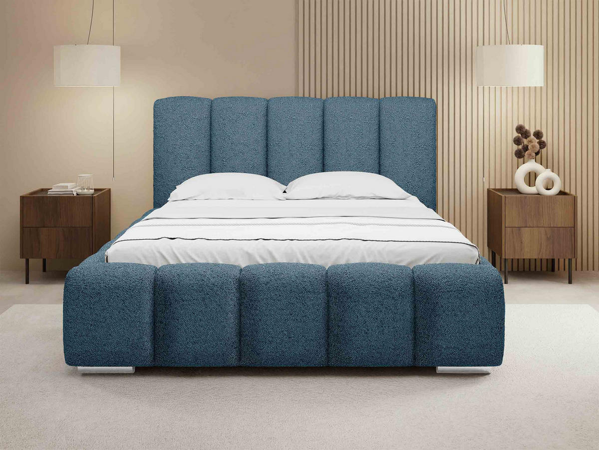 POLSTERBETT Wizko Boucle - Chromfarben/Naturfarben, Holz/Holzwerkstoff (140/200cm) - MIRJAN24